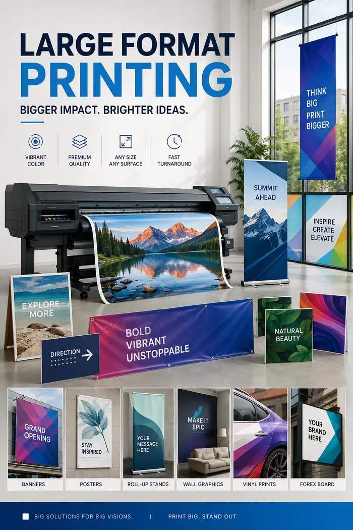 Express Advertising large-format printer producing a wide graphic