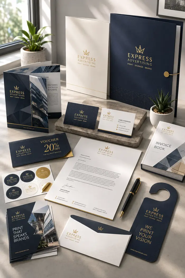Express Advertising printing services — press running a production job